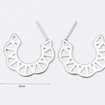 Earrings stainless steel SILVER - E60029060350