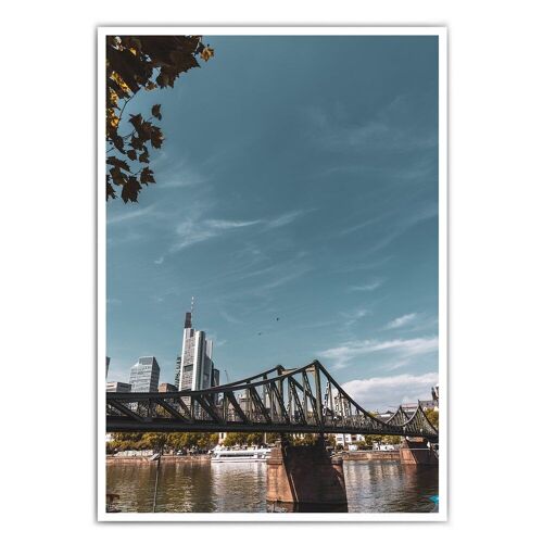 Retro Eiserner Steg Bild - Frankfurt am Main Wandbild