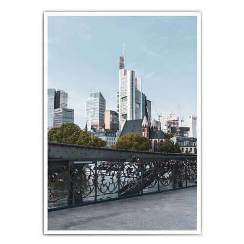 Retro Blick auf Frankfurt Poster