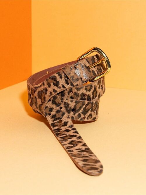 Belt Leather Long Leopard