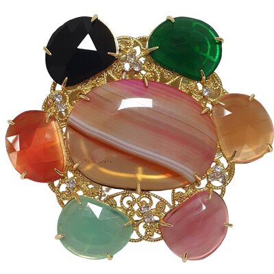 Large multicolored brooch