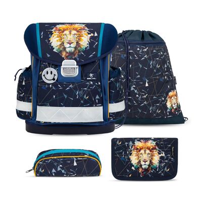 Set de mochila escolar Classy Lion 4 piezas