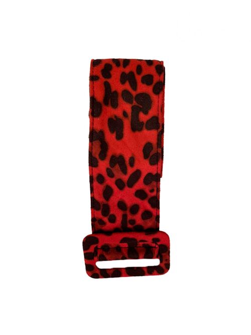 Belt suede red leopard