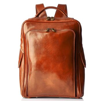 Modarno Sac à dos en cuir pour homme fait à la main par des artisans experts – Sac à dos en cuir pour ordinateur de 13 pouces – Sac à dos vintage en cuir de vache avec bretelles réglables 6