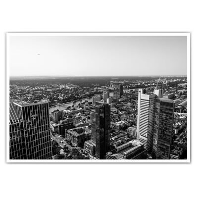 Above the roofs of Frankfurt Black and White