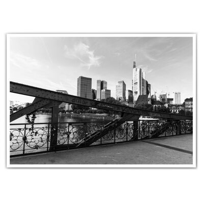 Cuadro de Frankfurt en blanco y negro en formato apaisado