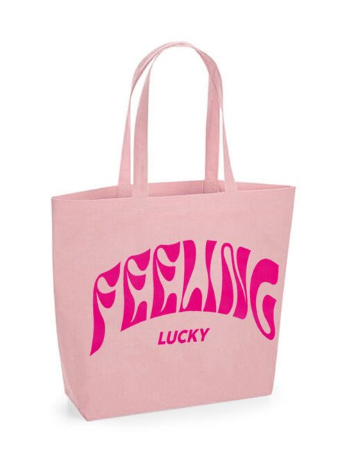 Canvas Bag Feeling Lucky Neon Pink Velvet