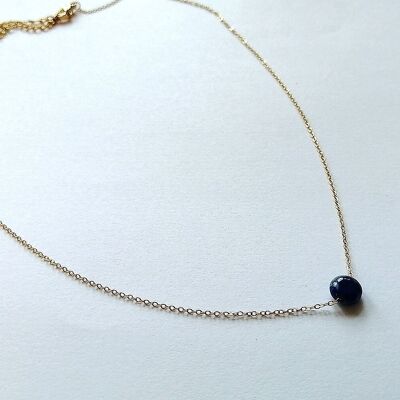 Collier minimaliste acier inoxydable doré et Lapis-Lazuli
