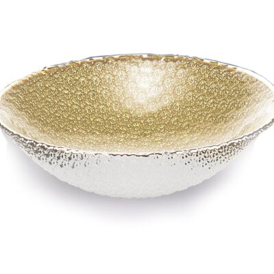 Colored and Silver Glass Bowl Ø 20 cm "Flores Oro Perlato" Line