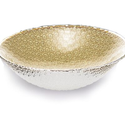 Colored and Silver Glass Bowl Ø 20 cm "Flores Oro Perlato" Line