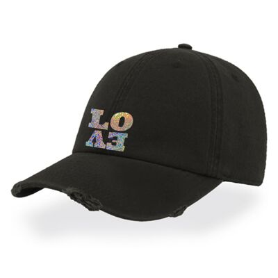 Gorra Love Glitter Foil Destruida