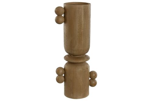 CANDELABRO RESINA 15X9,5X35 SIMIL MADERA MARRON LD213183