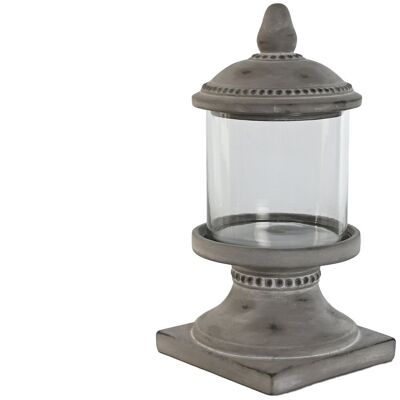 GLASS CEMENT STREET LAMP 19X19X40 WORN GRAY PV209986