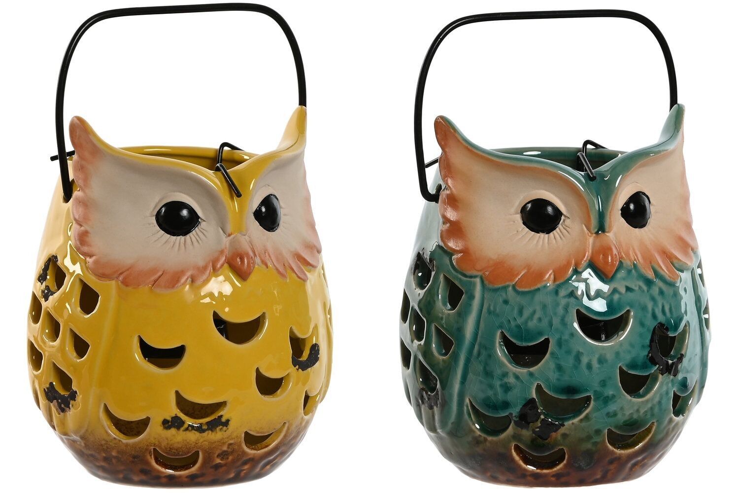 LAMPADA PORCELLANA METALLO LAMPADA 12X12X15 GUFO 2 SURT. FA210437