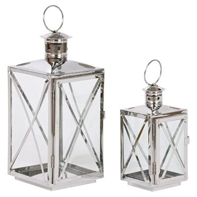 LAMP LAMP SET 2 STEEL GLASS 16X15X32 CHROME HANDLE FA212397