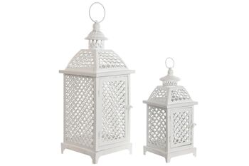 LAMPADAIRE SET 2 FER 18X18X44 BLANC FA212400 1