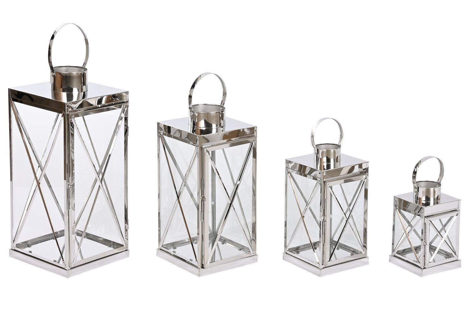 LAMPADA LAMPADA SET 4 VETRO ACCIAIO 22X20X50 MANIGLIA CROMATA FA212392