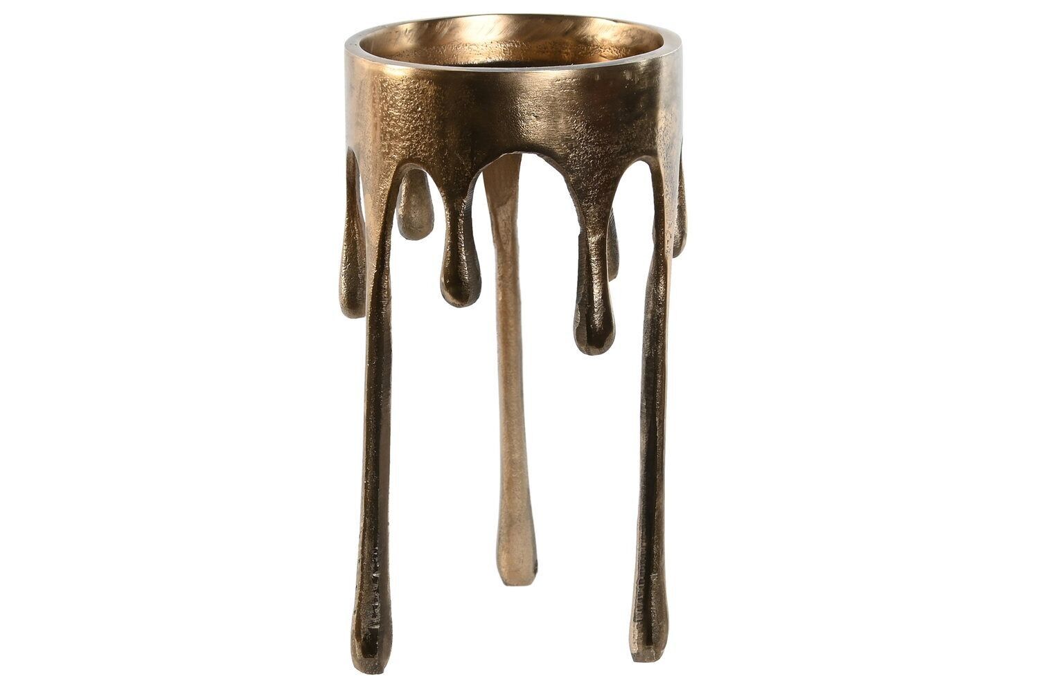 PORTACANDELE IN ALLUMINIO 17X17X30 ORO ANTICO DORATO MB208502