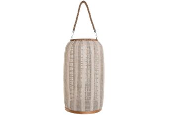 BOUGEOIR EN LIN BAMBOU 25X25X45 MANCHE BRUT NATUREL PV214167 1