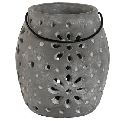 CEMENT CANDLE HOLDER 17X17X19 GRAY PV209989