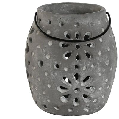 CEMENT CANDLE HOLDER 17X17X19 GRAY PV209989
