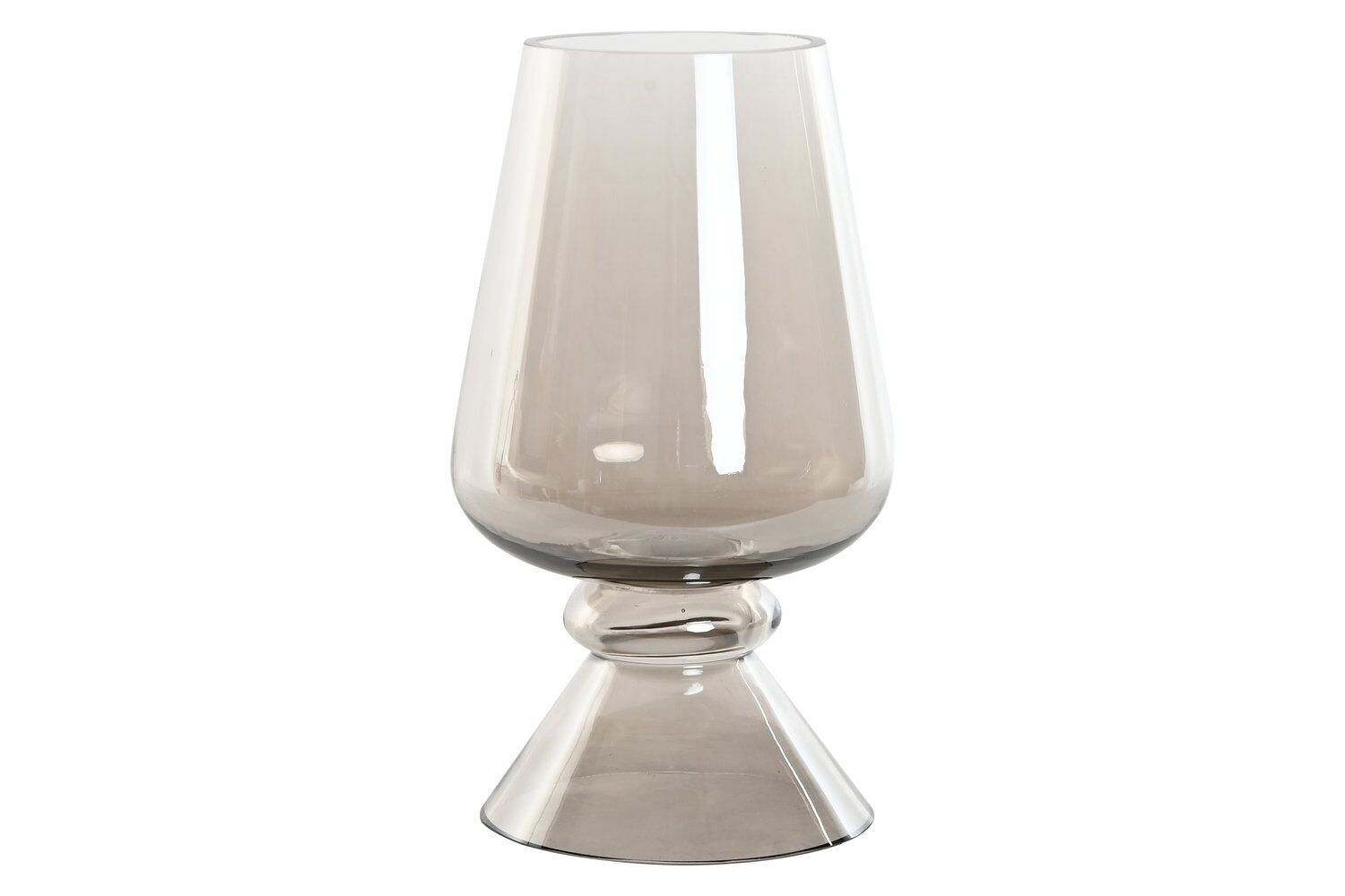 PORTACANDELE IN VETRO 19X19X33 FUMÈ TRASPARENTE PV213166