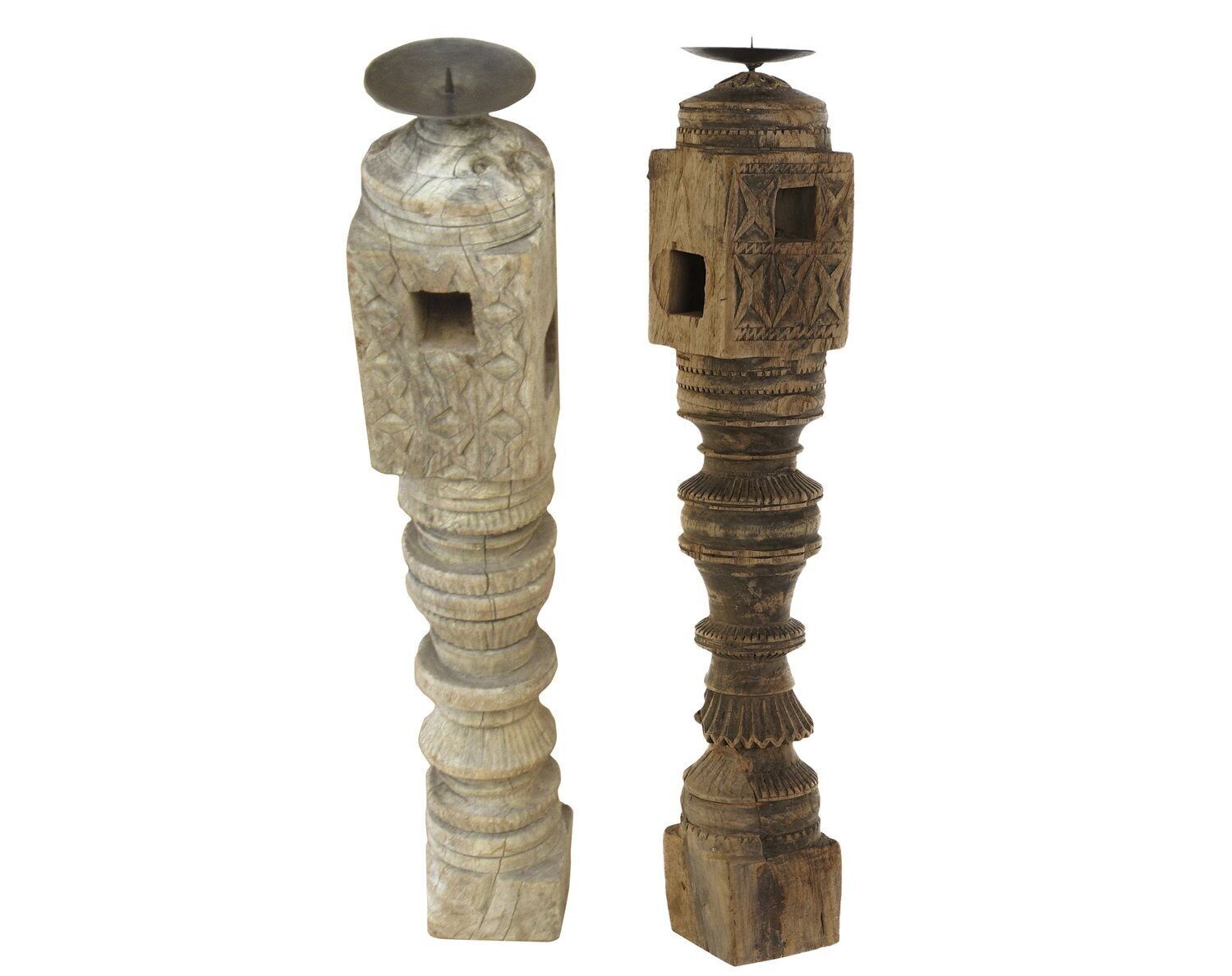 PORTACANDELE LEGNO 8X8X50 NATURALE ANTICO 2 SURT. LD208654