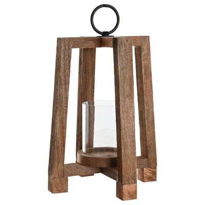 PORTAVELA MANGO CRISTAL 25X25X35 NATURAL MARRON PV212796