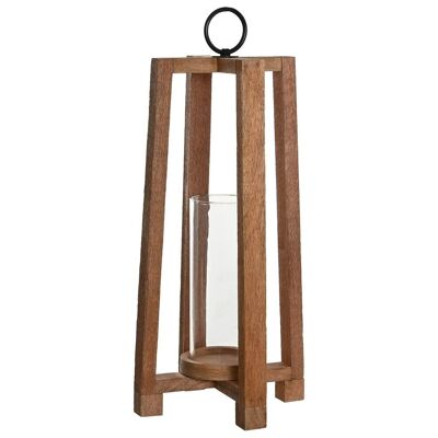 PORTAVELA MANGO CRISTAL 27X27X54 NATURAL MARRON PV212795
