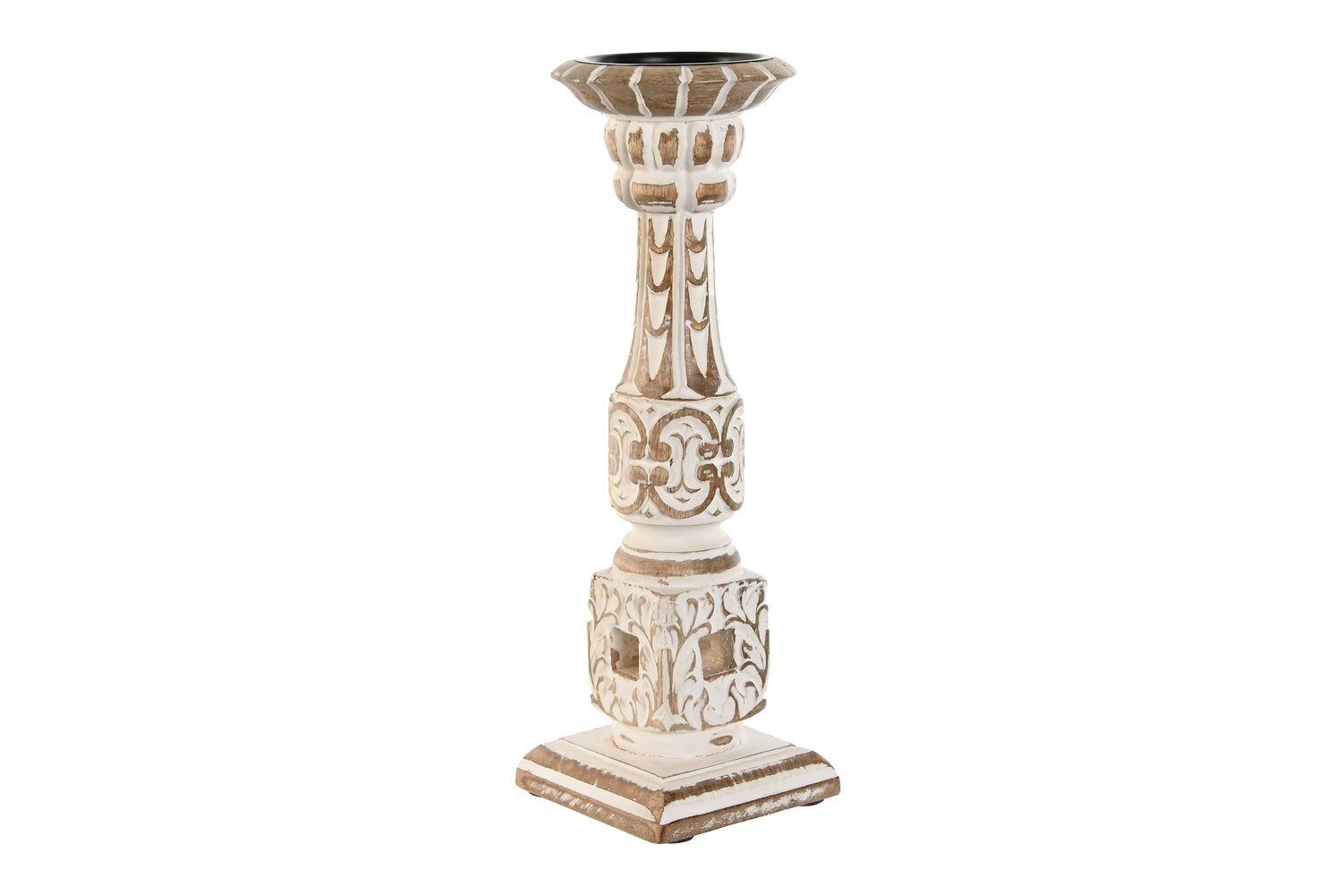 PORTACANDELE MANICO IN METALLO 13X13X33 BIANCO PV208884