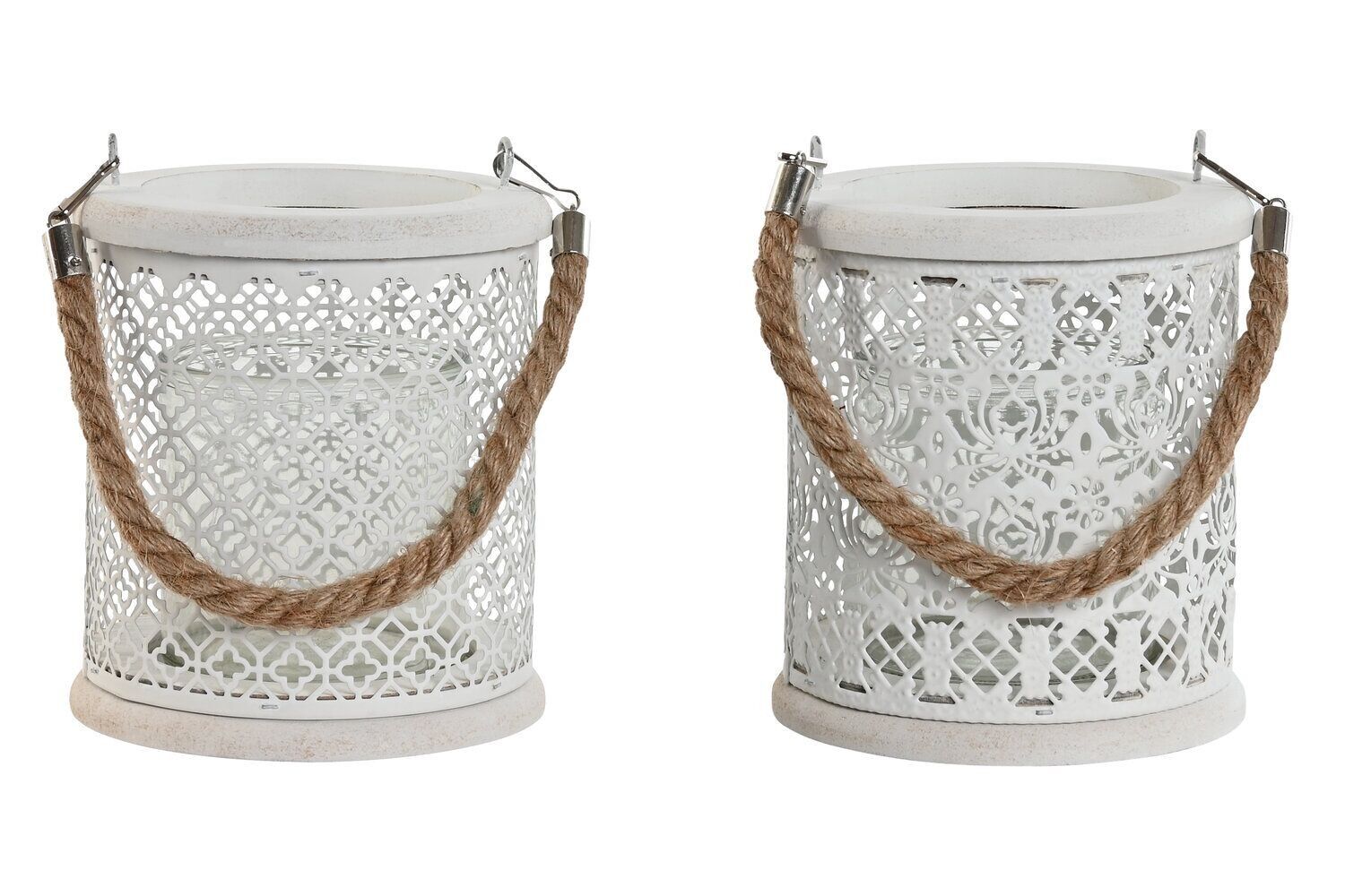 PORTACANDELE METALLO VETRO 15X15X16 MANIGLIA 2 SURT. PV214163