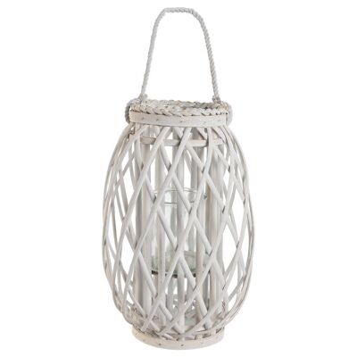 CRYSTAL WICKER CANDLE HOLDER 26X26X40 WHITE PV214160