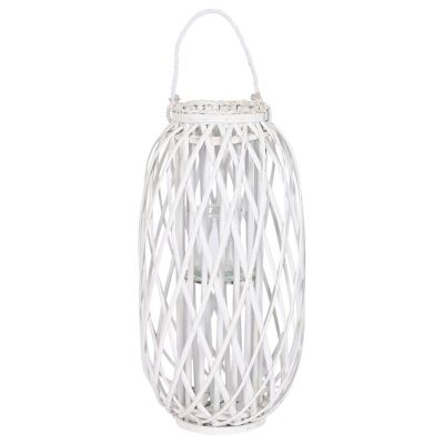 CRYSTAL WICKER CANDLE HOLDER 29X29X60 WHITE PV214159