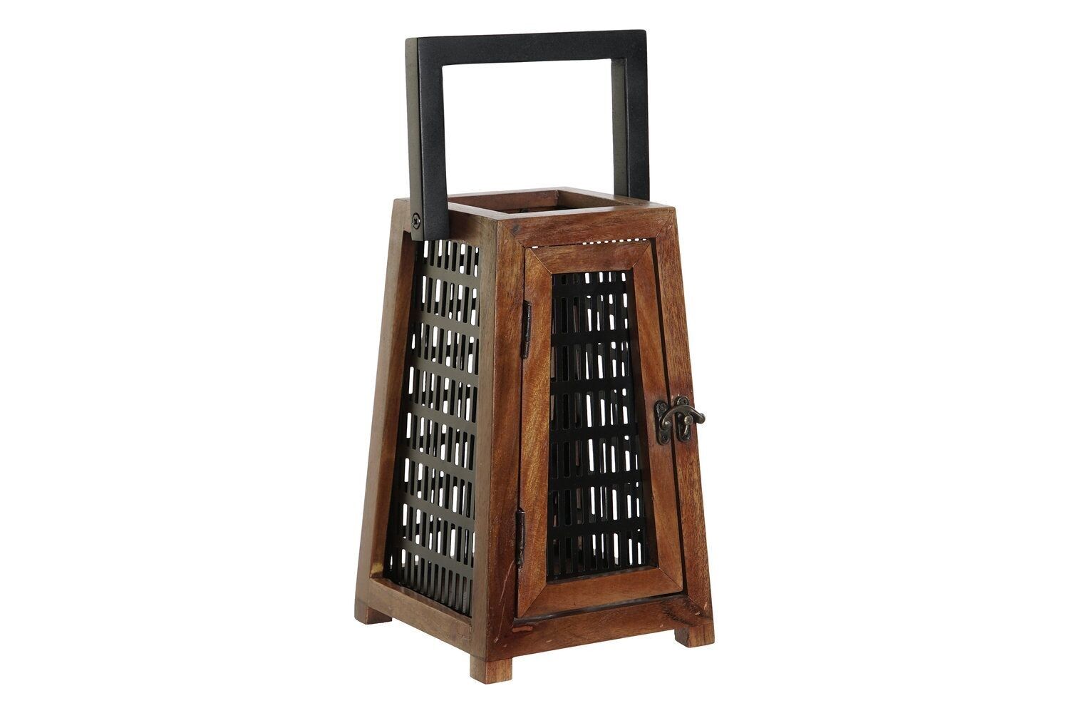 PORTACANDELE MANICO IN METALLO 15X15X26 NERO PV208453