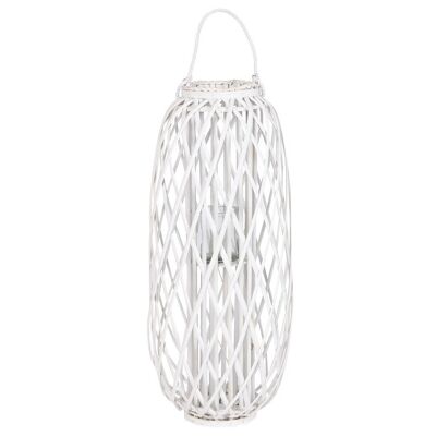 CRYSTAL WICKER CANDLE HOLDER 34X34X80 WHITE PV214158