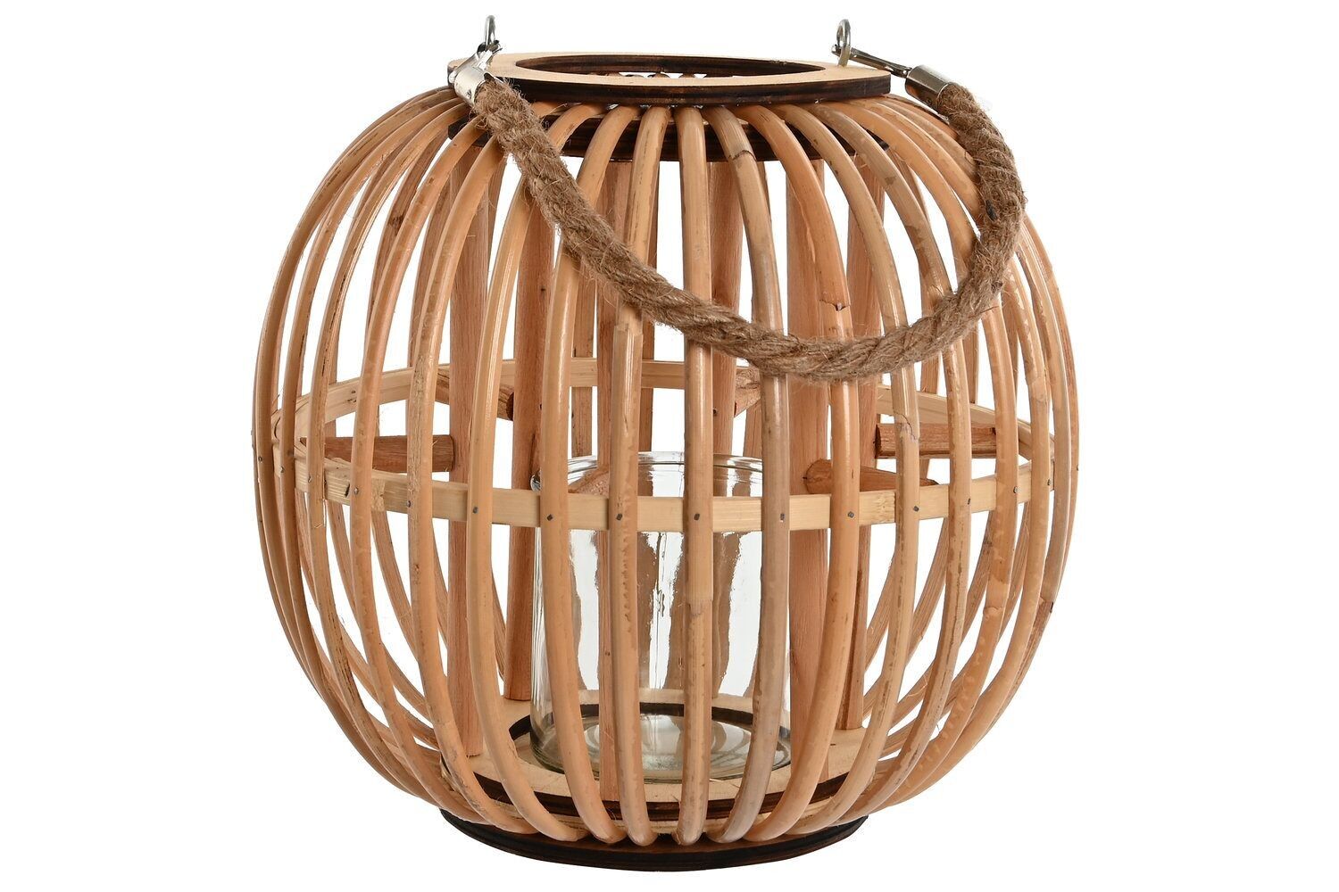 PORTACANDELE CRISTALLO RATAN 28X28X27 NATURALE PV209114