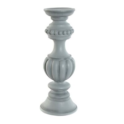 RESIN CANDLE HOLDER 15X15X38.3 GRAY PV210630