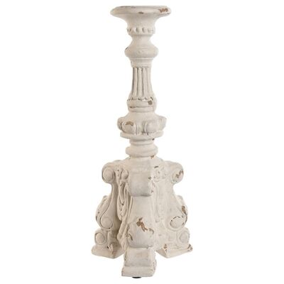 RESIN CANDLE HOLDER 25X23X61 DECAPE WHITE PV212205