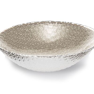 Colored and Silver Glass Bowl Ø 20 cm "Flores Nede" Line
