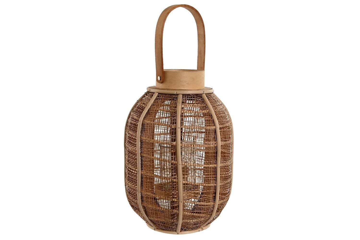 PORTACANDELE VETRO JUTA 22X22X32 NATURALE PV209117