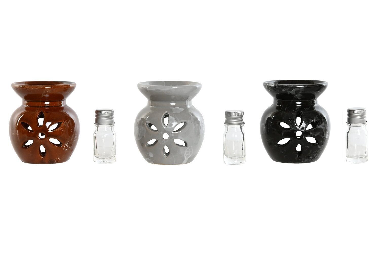 BRUCIATORE SET 3 CERAMICA 7X6X10 5 ML. 1 CANDELA + 1 BO DA212622