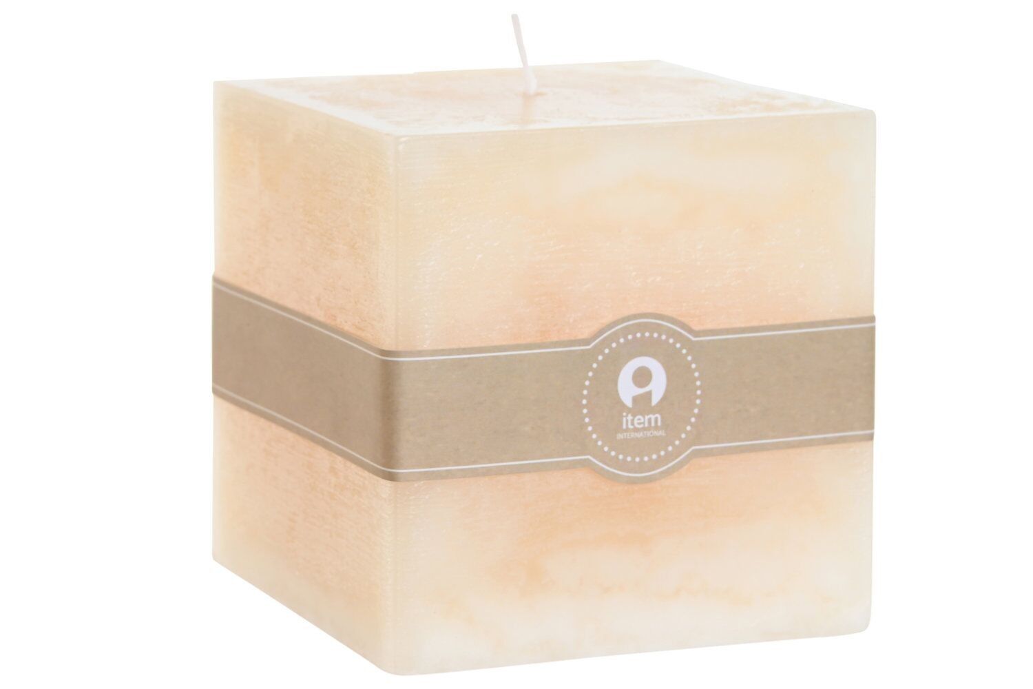 CANDELA IN CERA 12X12X12 1650 GR CREMA NATURALE QUADRATA VE209661