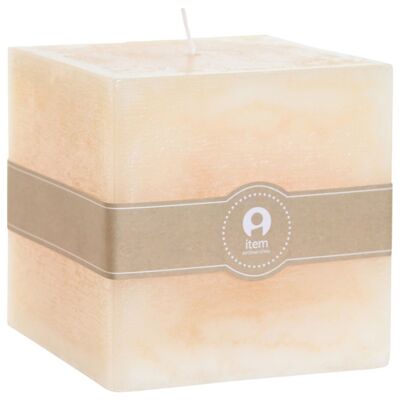WAX CANDLE 12X12X12 1650 GR, NATURAL CREAM SQUARE VE209661