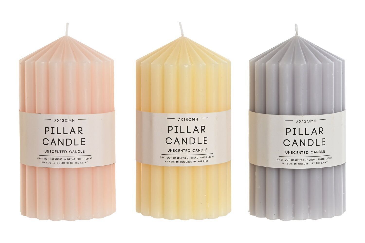 CANDELA IN CERA 7X7X13 370 GR, 3 SURT. VE209676