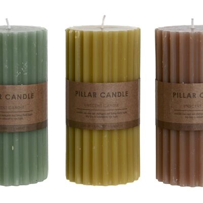 WAX CANDLE 7X7X14 435 GR, 3 SURT. VE209677