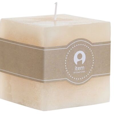 CANDELA IN CERA 7X7X7 300 GR CREMA NATURALE QUADRATA VE209658