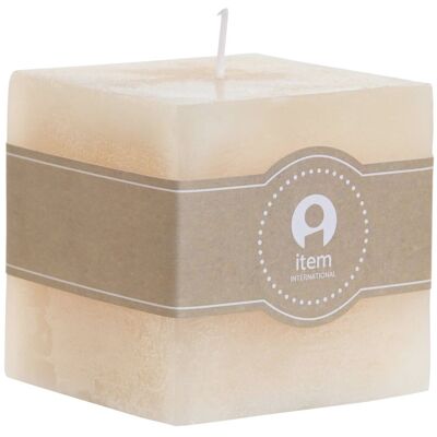 WAX CANDLE 7X7X7 300 GR, NATURAL CREAM SQUARE VE209658