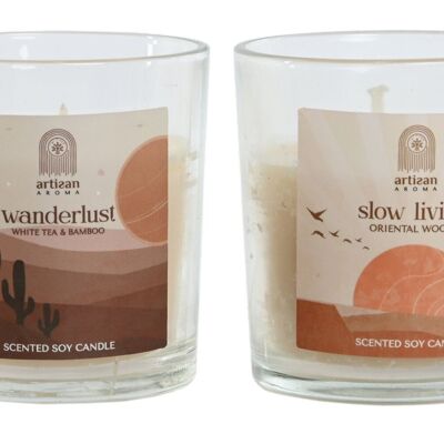 WAX CANDLE 7X7X8 100 GR, SLOW WANDERLUST 2 SURT. DA212914