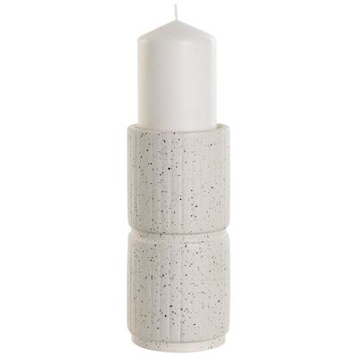 CANDLE SET 2 CERAMIC WAX 9X9X30 WITH WHITE SUPPORT VE213136
