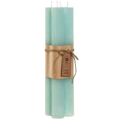 CANDLE SET 4 WAX 5X5X23 115 GR. TURQUOISE VE212602